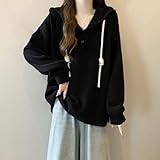 Sudadera de manga larga con capucha para mujer, ajuste holgado con mezcla de poliéster elástico medio, longitud regular y sensación transpirable para vacaciones de verano, playa, ciclismo, yoga y (3XL
