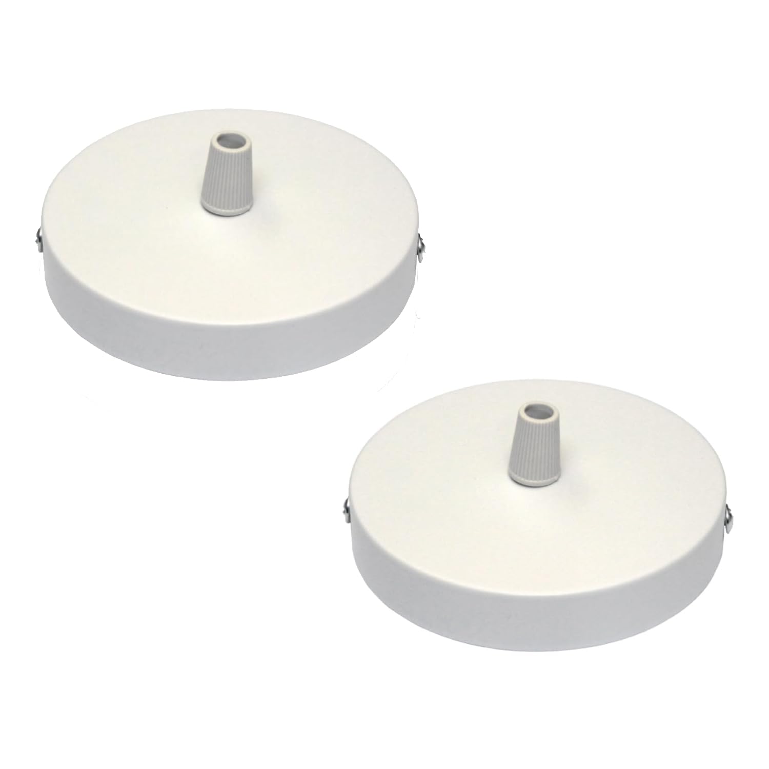 LEDSone 2PCS Ceiling Rose Pendant Cable Grip Clamp Plate for Light Fitting Hanging Lamp,100mm Multi Colour Full Set Hanging Lamp Ceiling Accessories (White)