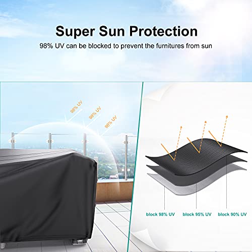 Brosyda BSD-059 Patio Furniture Covers, Heavy Duty Outdoor Furniture Cover Waterproof, Sectional Sofa Set Covers Table And Chair Set Covers 108 Inch L × 82 Inch W × 28 Inch H thumb #3