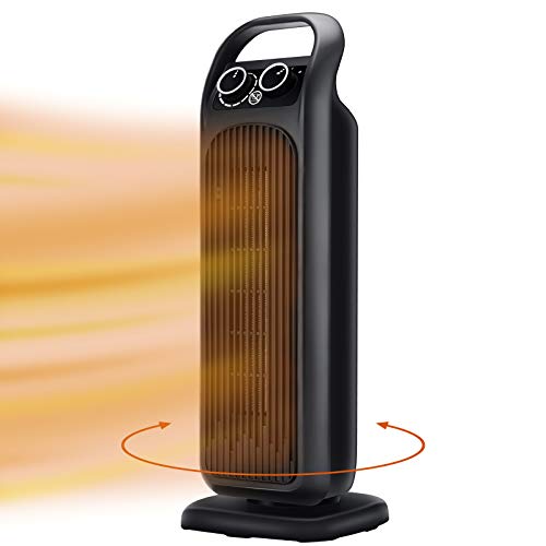Heizlüfter Mobile Heizgerät 2000w/ 1200w Mit Automatischer 70°Oszillation, Höhe 51cm, Turmraum Heizung, 2 Modi 3 Stufen Warm & Tiefen, Thermostat,
