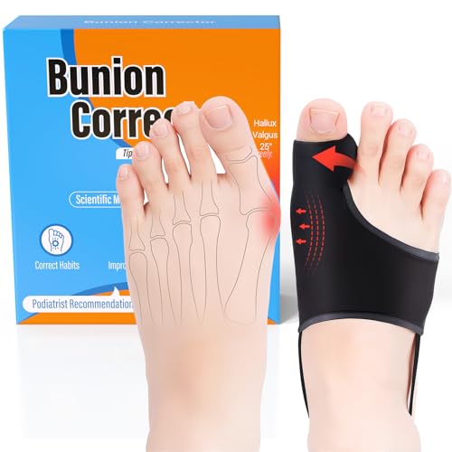 QCCL Bunion Corrector for Women & Men, Bunion Correction with Anti Slip Gel Strap for Day/Night Support Big Toe Straightener