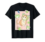 Photo Gallery kawaii frog & cat frog hat retro anni 90 cottagecore maglietta Photo Gallery kawaii frog & cat frog hat retro anni 90 cottagecore maglietta