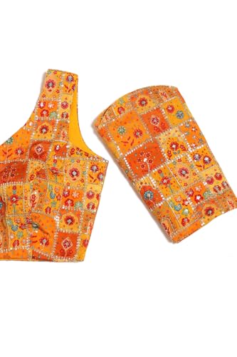 Image of Soch Womens Georgette Floral Print Padded Blouse with Zari