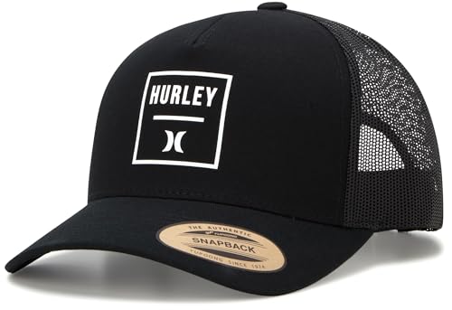 Image of Hurley Mens Trucker Hat - Flexible Quick Dry Fairway Mesh Trucker Hat for Men with Snapback Closure - Classic Mens Caps