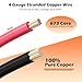 4 Gauge AWG Battery Cables 1.5 Ft Black+1.5 Ft Red, Pure Copper Power Inverter Wire Set with 3/8 in Lugs Both Ends, High Power Flexible for Automotive Solar Marine Boat RV Car Motorcycle-Outdoor-UL