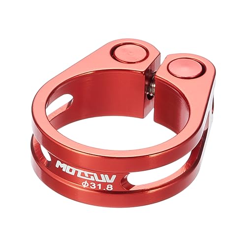 Bike Seat Post Clamp 31.8/34.9mm Aluminum Alloy Road Bike Seat Clamp Hollow Locking Mountain,Road Bike (Redï¼ˆ31.8mmï¼‰)