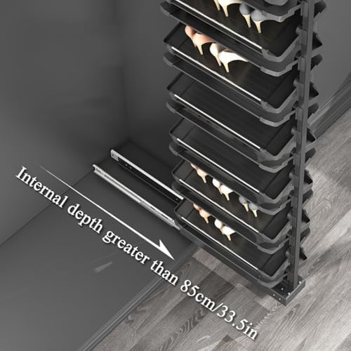 Store Display Rack Wall Mounted Storage Rack Convenience Store Automatic Rack Space Saving Assembled Display,Pull-Out Shoe Rack for Closet Shoe Cabinet,Adjustable Height Retractable Metal Ve