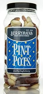 Original Pint Pots Retro Jelly Gummy Sweets Gift Jar By Berrymans Sweet Shop - Classic Sweets, Traditional Taste.
