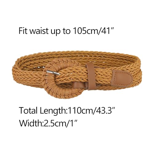 Allegra K Women PU Leather Braided Waist Belt Plus Size Skinny Belt for Dress Pants with Pin Buckle3