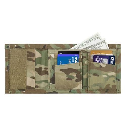 PETAC GEAR Tactical Mens Wallet,Trifold Nylon Credit ID Card Pocket Water Resistant Cash Card Holder with Back coin Zipper Pocket (MC)2