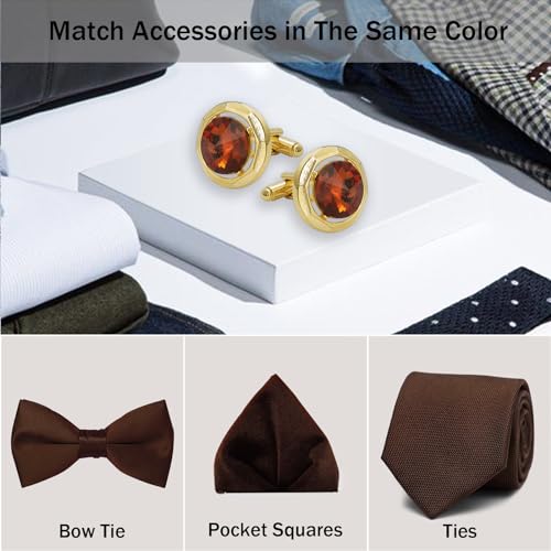 Mancuernillas doradas para hombre TAIGRAMA miniatura 4