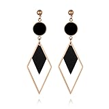 Geometric Earrings for Women Girls Metal Simple Drop Triangle Earrings Black Bohemian Earring Fashio
