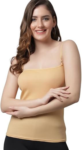 KEX® Premium Adjustable Cotton Camisole for Women &amp; Girls | Soft Innerwear, Slip for Women, Spaghetti Strap Inner Wear, Se...