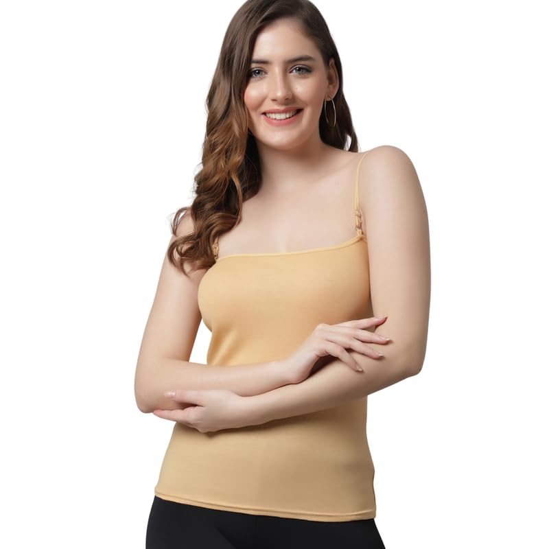 KEX® Premium Adjustable Cotton Camisole for Women & Girls | Soft Innerwear, Slip for Women, Spaghetti Strap Inner Wear, Se... - Review, Price and Buying Guide