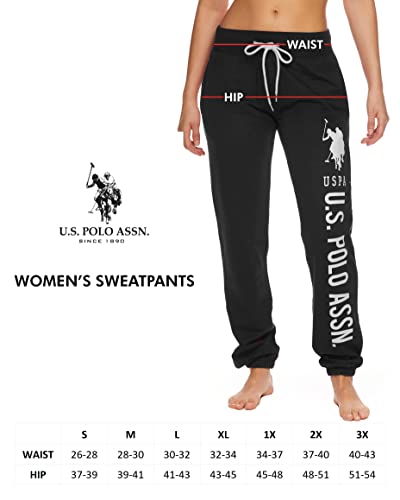 Image of U.S. POLO ASSN. Womens Sweatpants - Women Joggers Sweats with Logo Print - French Terry Poly-Cotton