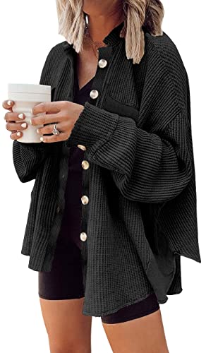 Image of Womens Corduroy Button Down Shirts Color Block Long Sleeve Blouses Tops Jackets