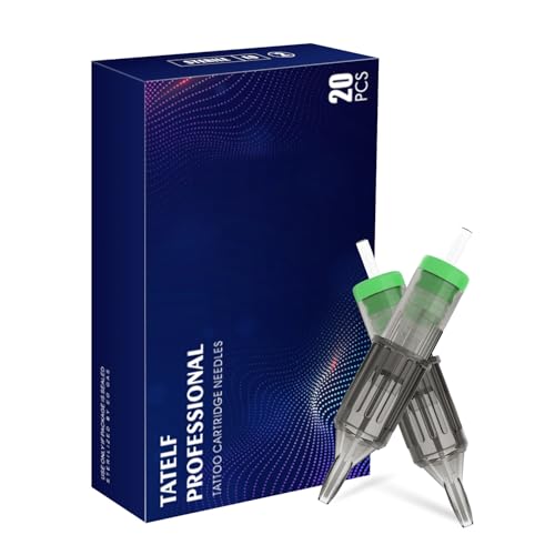 TATELF 20 Pcs Tattoo Cartridges Aghi Monouso Professionali Cartucce 1209RM Standard Round Magnum per Accessori Tatuaggio Cartridge Machine Pens