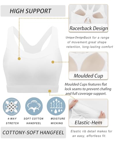 Image of RUNNING GIRL Sports Bras for Women High Support,Racerback Supportive Molded Cup Sports Bra with Sewn in Pads