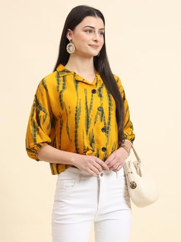 Image of Women's Cotton Blend Printed Combo (Pack of 2) Shirts - 3 /4 Sleeves V Collar Neck