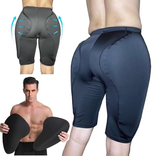 Men Slimming Boxer Shorts Butt Lift & Thigh Shaper Padded Enhancing Underwear Shapewear with 2 Detachable Pads2