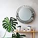 inanosa Porthole Mirror - 12 Inch Nickel Silver White Finish | Nautical Wall Décor for Bathroom and Bedroom | Antique Wall Mounted Aluminium and Steel Alloy Vintage Port Hole Window Décor
