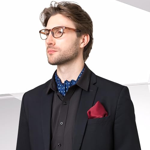 Image of DAISYSILK Pocket Squares for Men, 100% Mulberry Silk Pocket Square, Luxury Men's Pocket Square for Suits & Tuxedos