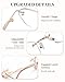 LUFF Rimless Reading Glasses for Women Blue Light Blocking Lightweight Metal Classic Computer Readers Anti Eyestrain