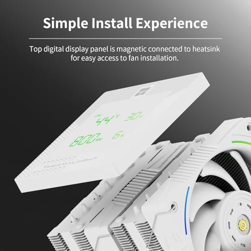 Image of Thermalrlght Phantom Spirit 120 Digital SNOW CPU Air Cooler, 7 Heat pipes CPU Cooling,Double Tower Cooling,Support for AM4 /AM5 /Intel lga1700 /115X /1200 /1851,Magnetic Attraction-Digital Screen Top Cover