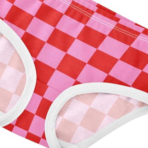 Pink and Red Buffalo Checkered Toddler Girls's Underwear 2T4