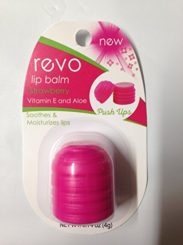 Oralabs Revo Lip Balm ,Strawberry flavor with Vitamin E and Aloe, Push Ups Design