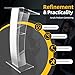 SNKOURIN Acrylic Clear Podium Stand, Professional Presentation Lectern with Storage Shelf, Slanted Curved Podium for Speeches, Opening Ceremonies, Celebrations and Other Occasions