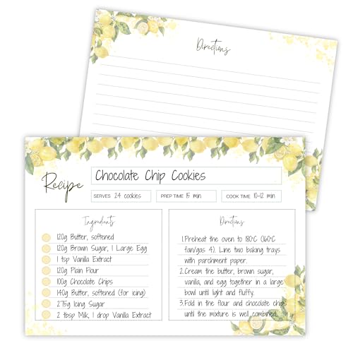 Pack of 50 Recipe Cards - 4x6 Inches, Double-Sided Blank