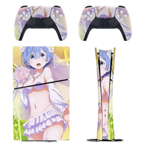 PS5 Slim �f�W�^���� �X�L���V�[�� Re:Zero ���� Rem PlayStation 5 �ی�X�e�b�J�[ �v���C�X�e�[�V���� 5 ���^�X�L�� �ی�V�[�� �S�ʕی� ���ʑΉ������ʑΉ� �ϋv�� �w��/��/����/�ق���h�~ ���B�� �C�A�[�� �U�M��