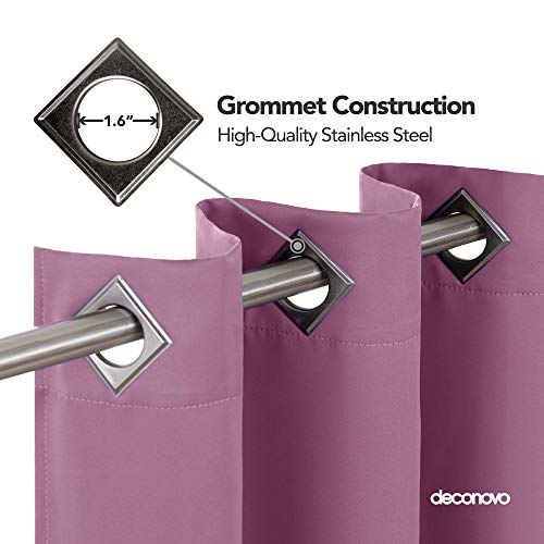 Image of Deconovo Blackout Thermal Insulated Grommet Top Room Darkening Shades Curtains for Bedroom, 52x95 Inch, 1