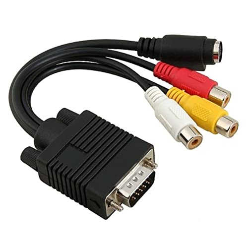 Veemoon - Convertidor a - Adaptador De Video Compuesto Con 3 y S Video Ideal Para Conectar Dispositivos a Pantallas