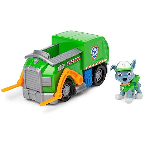 LA PAT' PATROUILLE - VÉHICULE + FIGURINE ROCKY - Véhicule de 15 cm Avec 1 Figurine À Collectionner Pat' Patrouille - Paw Patrol - 6061804 - Jouet Enfant 3 Ans et +