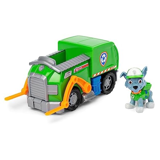 LA PAT' PATROUILLE - VÉHICULE + FIGURINE ROCKY - Véhicule de 15 cm Avec 1 Figurine À Collectionner Pat' Patrouille - Paw Patrol - 6061804 - Jouet Enfant 3 Ans et +