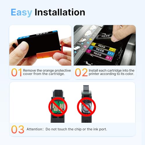 Image of 923e 923 Ink Cartridges for HP Printers with Chip Replacement | for HP 923XL Ink Cartridges Combo Pack for OfficeJet Pro 8135e 8130e 8139e 8138e 8122e 8120 8124e 8125e 8132e 8134e Printer