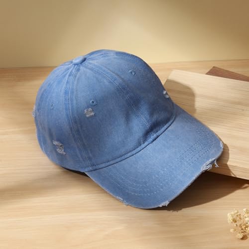 SALTY Everyday Vintage Baseball Caps for Men Stylish & Women Blue - Image 4