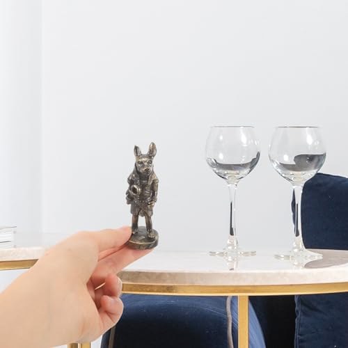Statue Anubis égyptien FRCOLOR en résine noire, sculpture artisanale délicate de 8,5 cm - 5