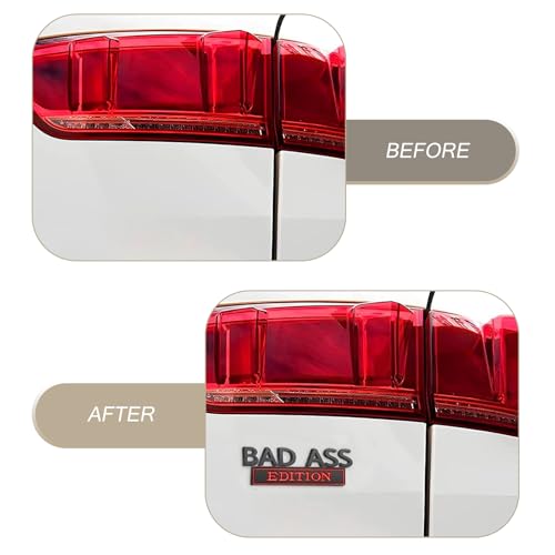 Image of 1 PC Car Fender Badge Stickers, Bad Ass Edition Alloy 3D Three-Dimensional Tailgate Front Grille Hood Anti-Rust Personalized Decoration, Exterior Modification Accessories (Red & Black)