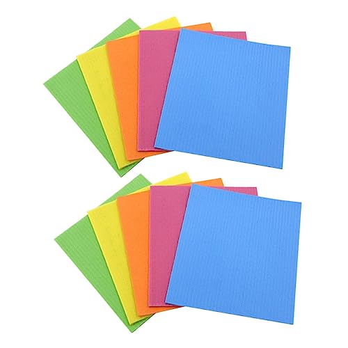 Veemoon 10 Piezas Paquete de Paños de Cocina de Esponja Limpiadores Reutilizables de Microfibra Absorbentes y Antideslizantes para Lavado de Platos y Limpieza de Superficies