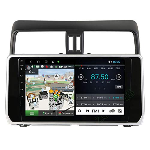 10,0 Zoll Android 8 Autoradio mit Navi GPS für Toyota Land Cruiser Prado 150 2018 2 Din Car Stero Mirrorlink Bluetooth WiFi Lenkradsteuerung,4 cores