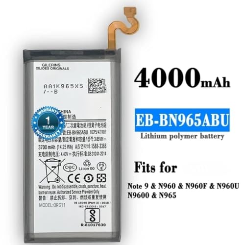 Image of Original EB-BN965ABU Battery for Samsung Galaxy Note 9 SM-N960F, SM-N9600, SM-N960F, SM-N960U, SM-N960U1 Battery with 1 Year warrenty**(V0060)