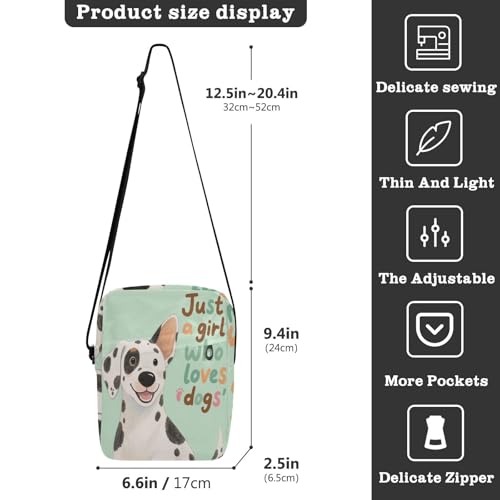 Just A Girl Who Loves Dogs mens messenger bag crossbody Small Crossbody Bags For Women Casual Purse Adjustable Strap for work Travel3