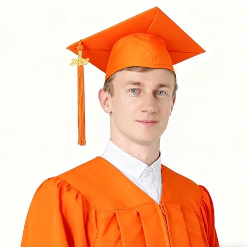 Image of 10 Pieces 2026 Graduation Tassels Bulk with Gold Year Charms for Graduation Cap Accessories (Orange)