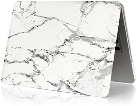 Compatible with Old MacBook Air 13 inch Case White Marble A1466 A1369 (2010-2017), 4 in 1 Bundle Exquisite Finish Plastic Hard Shell Keyboard Cover Set