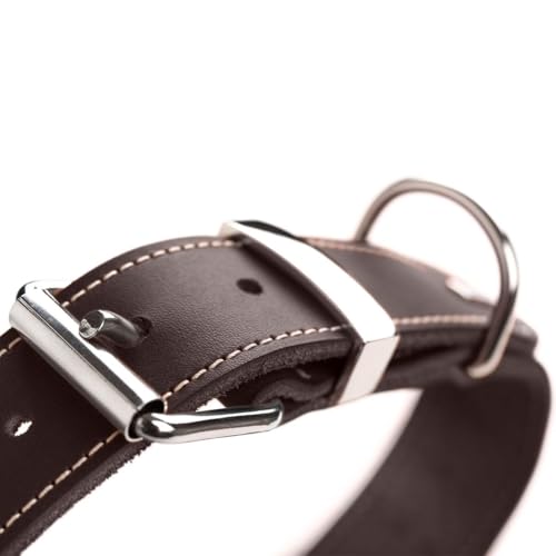 Image of HUNTER Collar Aalborg Special, 45 67254 Soft Genuine Cow Leather, Dark Brown