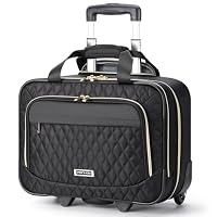 Ponhog Rolling Laptop Bag with Wheels for Women - Rolling Briefcase 15.6 Inch Laptop Bag Flight Approved Trolley Bag Carry On Luggage for Work Travel College Computer Business Lightweight, 30L