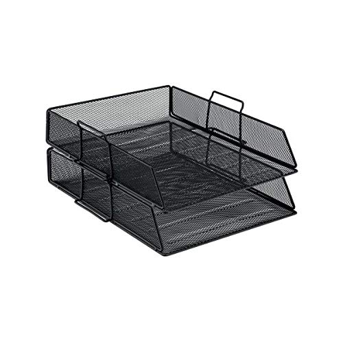 5 Star Office Letter Tray Wire Mesh Filing Trays Black Desk Trays A4 / Foolscap